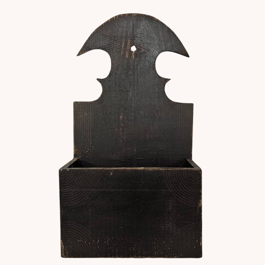 Wall Box Whale Tail Combed Black - 20" x 11" x 6"