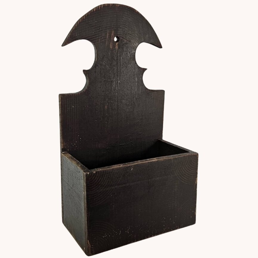 Wall Box Whale Tail Combed Black - 20" x 11" x 6"