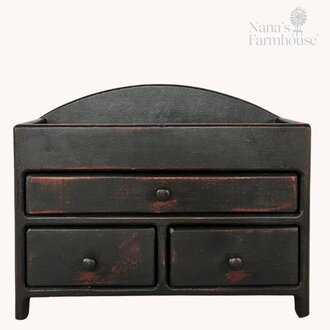 Wooden Pantry Box - Black Over Red