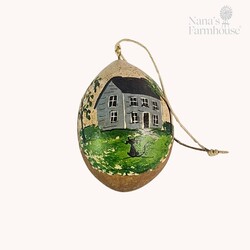 Americana Gourdament Hand Painted Primitive House - 2.5"