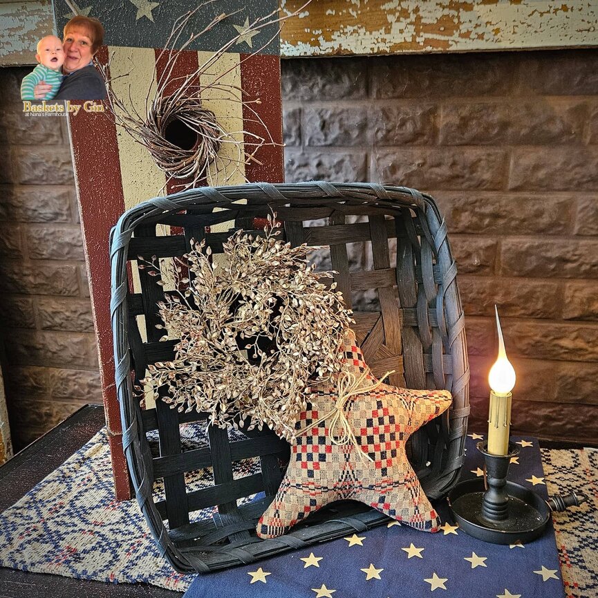 Tobacco Basket Blue Small - 17" x 16" x 4"