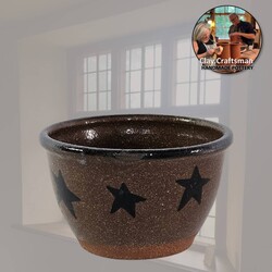 Stars Brown Pottery Votive Cup - 3"