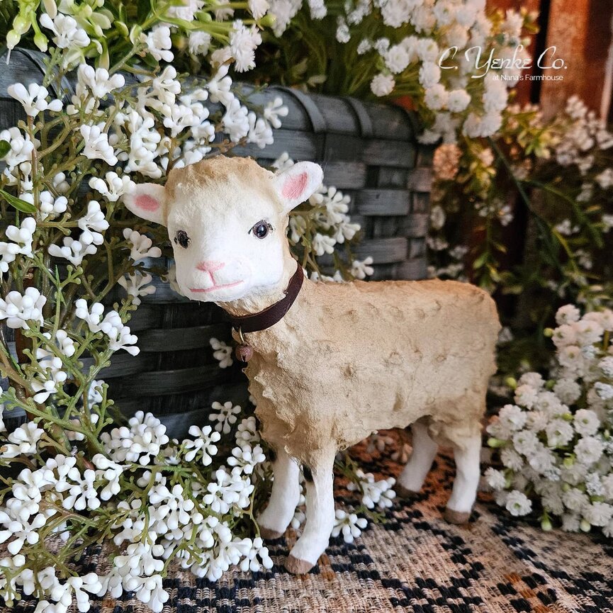 C. Yenke Small Sheep Tan with White & Tan Face  - 5.5" x 6.5 "