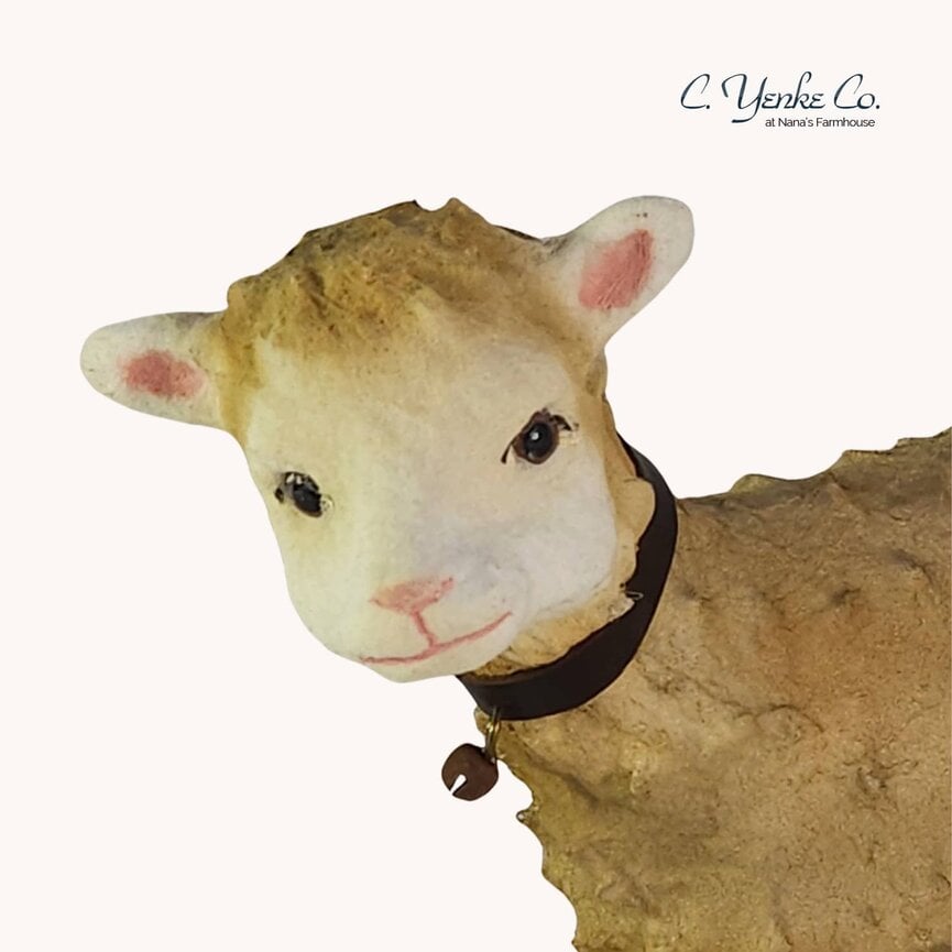C. Yenke Small Sheep Tan with White & Tan Face  - 5.5" x 6.5 "