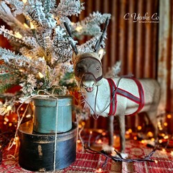 Reindeer, Harness with Red Trim Looking Left Large