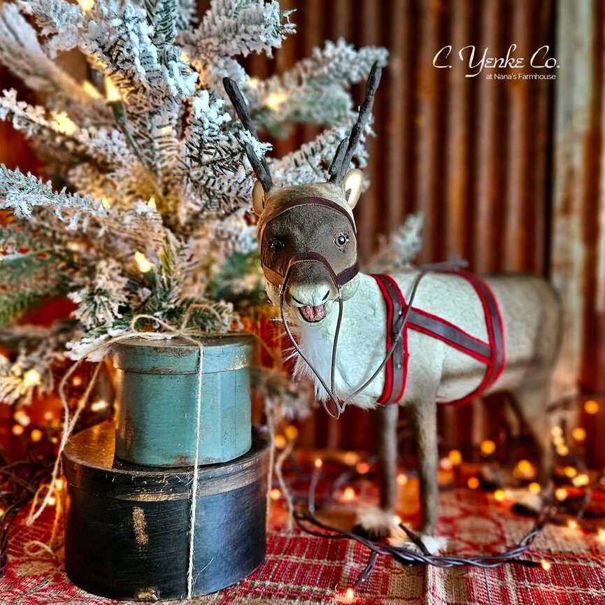 Reindeer, Harness with Red Trim Looking Left Large