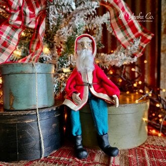 Santa in Blue Pants Shelf Sitter - 10"