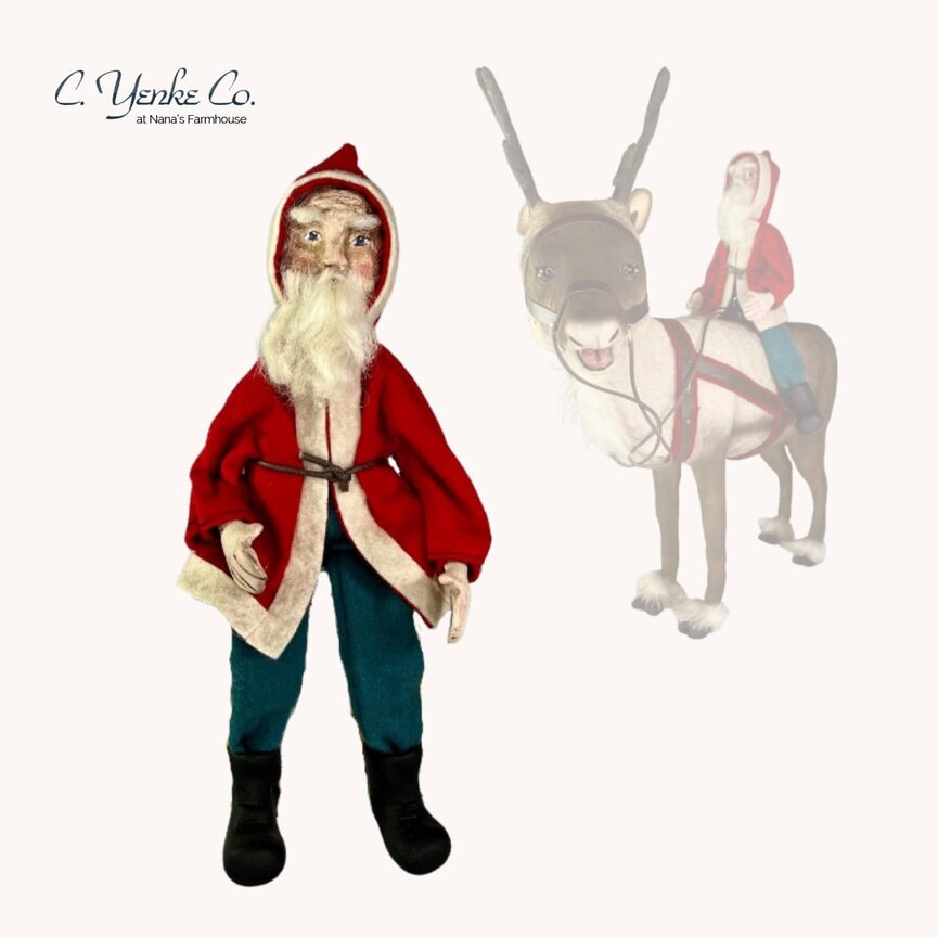 Santa in Blue Pants Shelf Sitter - 10"