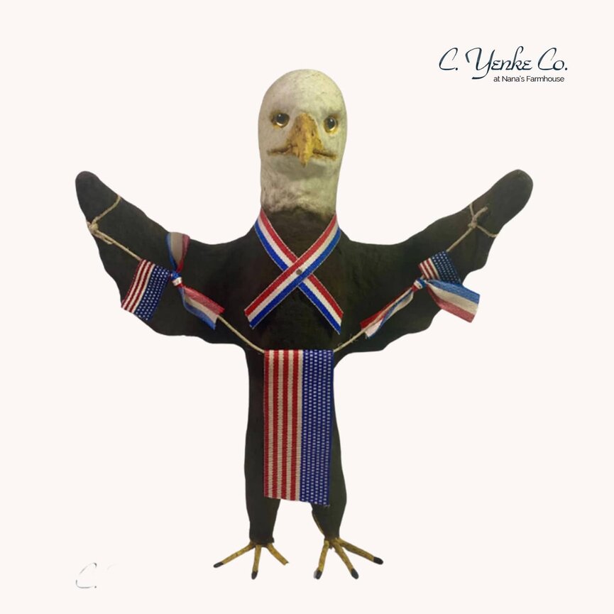 Patriotic Bald Eagle with Flag - 10.5"