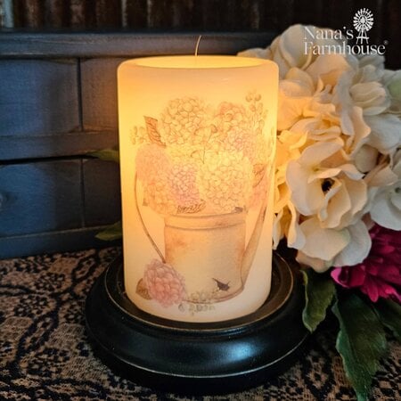 Watering Can Hydrangea Spring Candle Sleeve