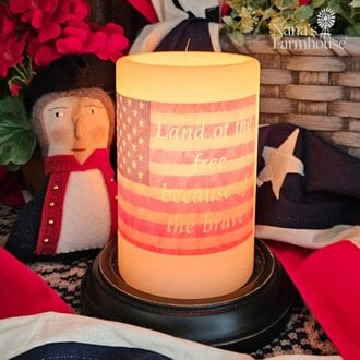 Flag Land Of The Free Candle Sleeve