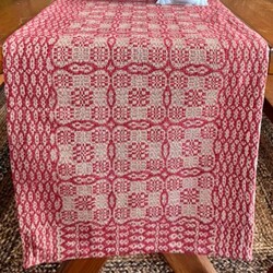 Saratoga Long Table Runner Red Tan - 14" x 56"