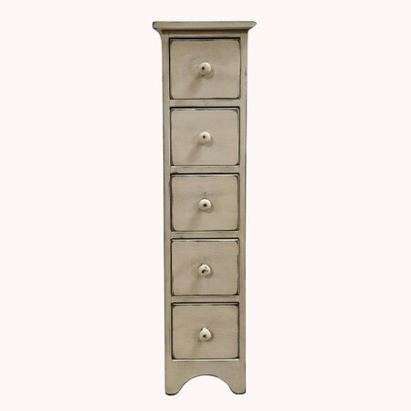 Candlestand Cabinet Five Drawers - Buttermilk