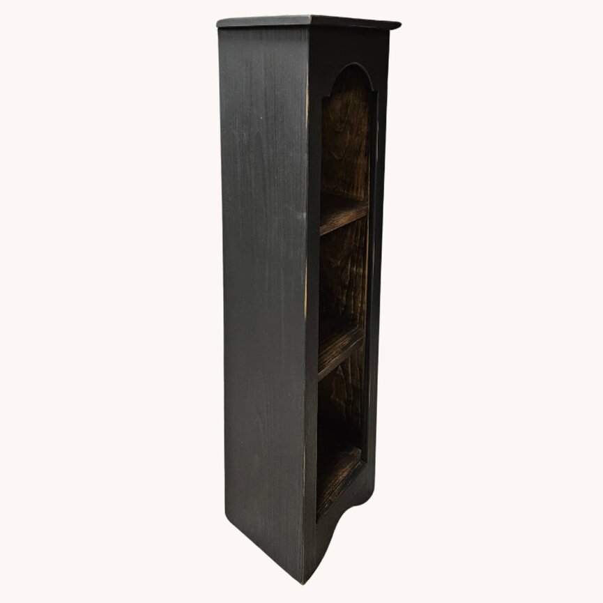 Tombstone Floor Cabinet Two Shelf Black - 46" x 13" x 10.5"