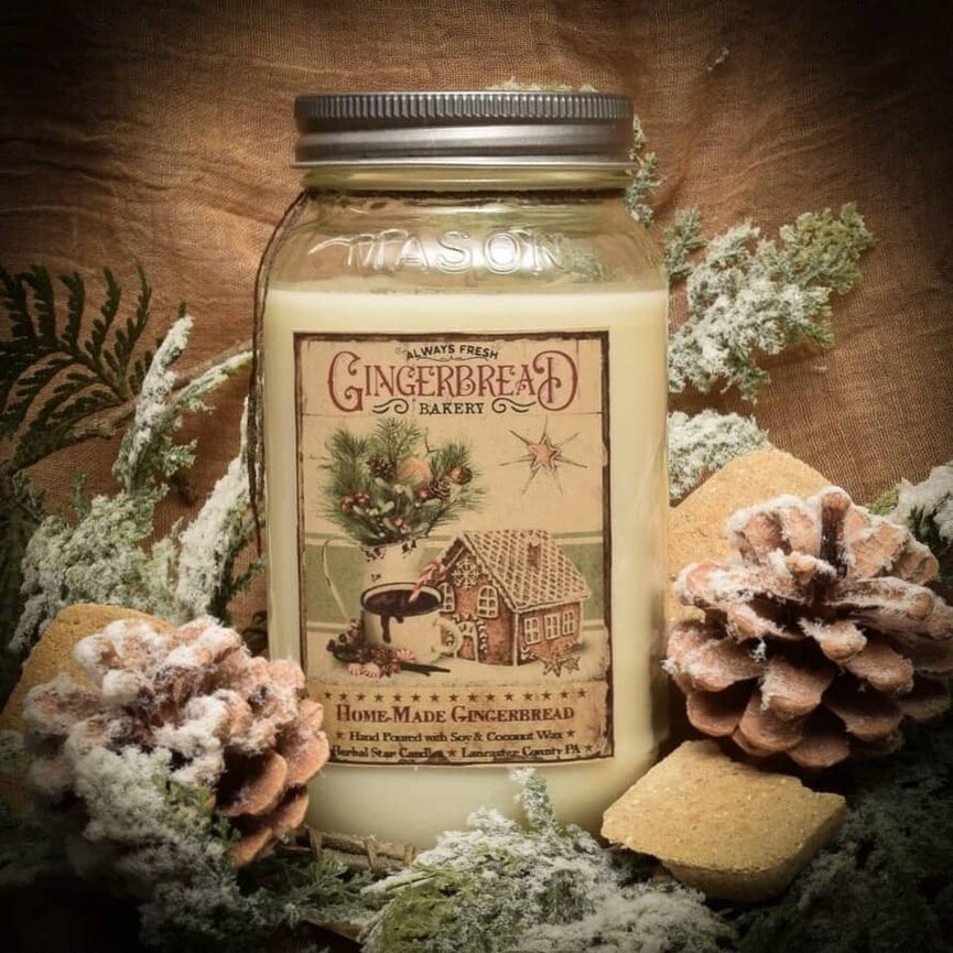 Home-Made Gingerbread Mittens Soy Jar Candle -  24 oz