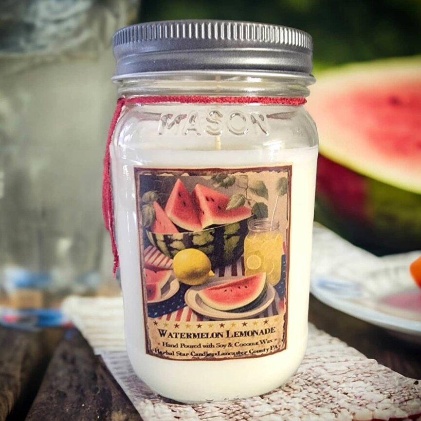 Herbal Star Watermelon Lemonade Soy Jar Candle - 16oz