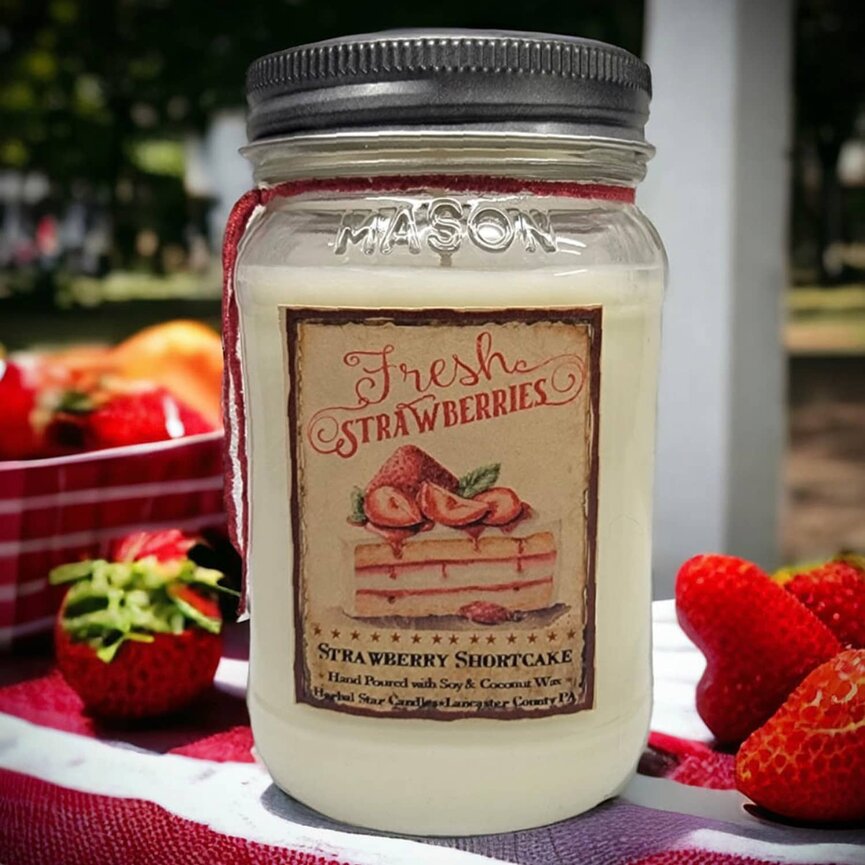 Strawberry Shortcake Soy Jar Candle - 16oz