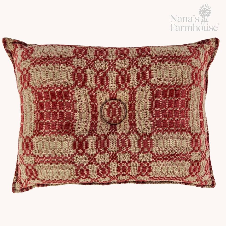 Westbury Rectangle Pillow in Cranberry & Tan - 12" x 15"