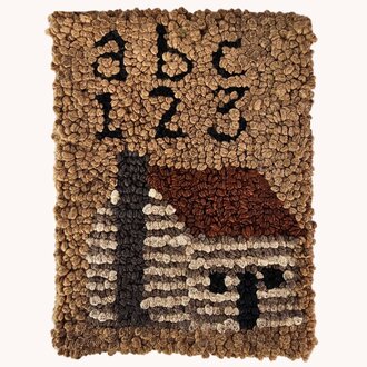 ABC 123 & Cabin Hooked Rug Mat