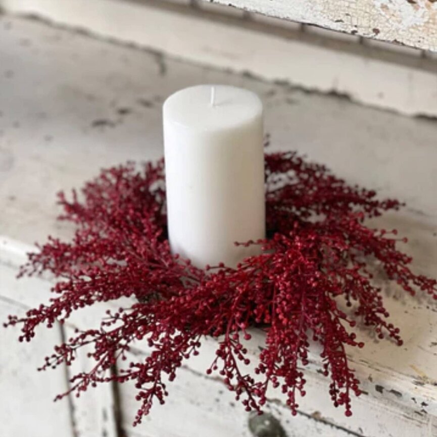 Frivolity Berry Candle Ring - 14" Dia 4" Inner