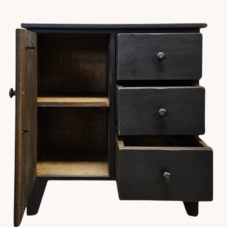 Sewing Cabinet in Black - 30" x 24" x 12"