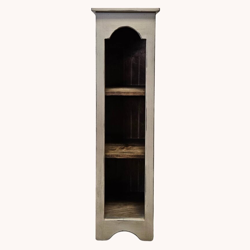Tombstone Two Shelf Floor Cabinet in Buttermilk - 46" x 13" x 10.5"