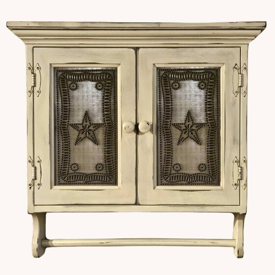 Two Door Wall Cabinet with Towel Bar