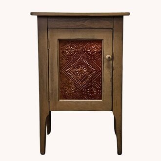 Accent Cabinet in Mustard with Rusty Panel