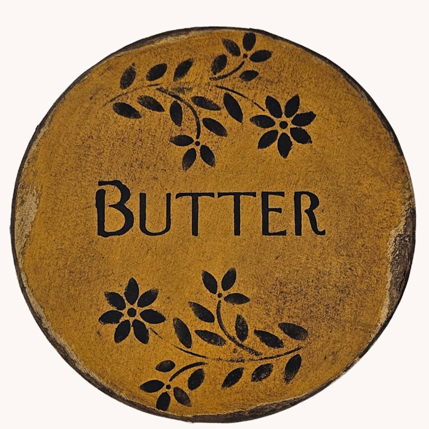 Round Box with Lid Butter in Mustard - 7.5" x 3"