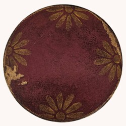 Round Box with Lid Floral Red - 7.5"