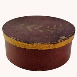 Round Box W/Lid One Branch Red 7.5 Dia x 3 T