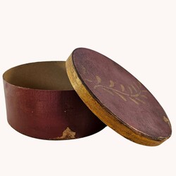 Round Box W/Lid One Branch Red 7.5 Dia x 3 T