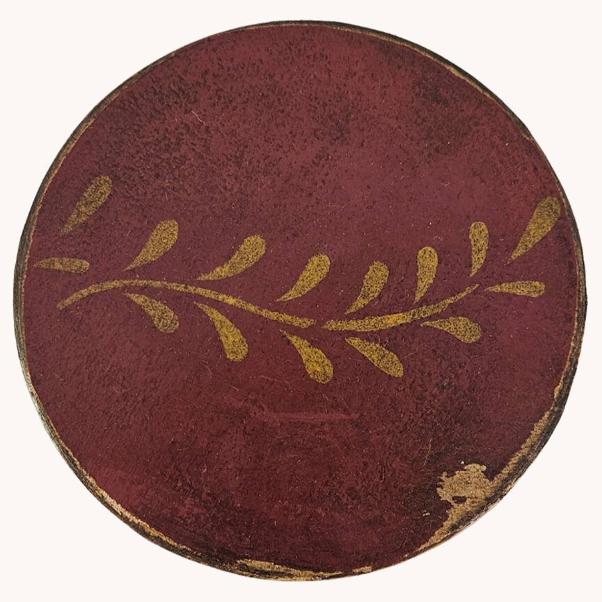 Round Box W/Lid One Branch Red 7.5 Dia x 3 T