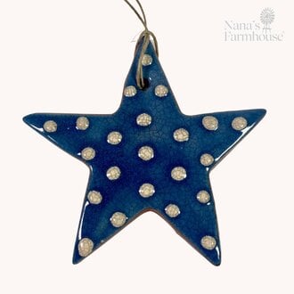 Smith Redware - Americana Blue Star Ornament