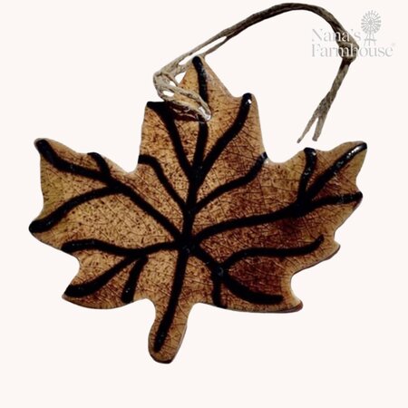 Smith Redware -  Maple Leaf Ornament Brown & Black