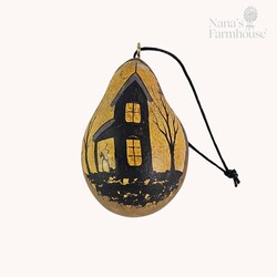 Halloween Gourdament Hand Painted Haunted House - 2.5"