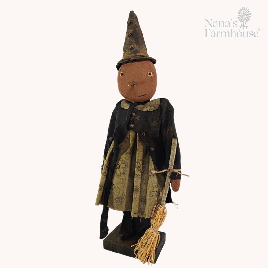 Mrs. Harvester The Witch Holding Broom - 25"