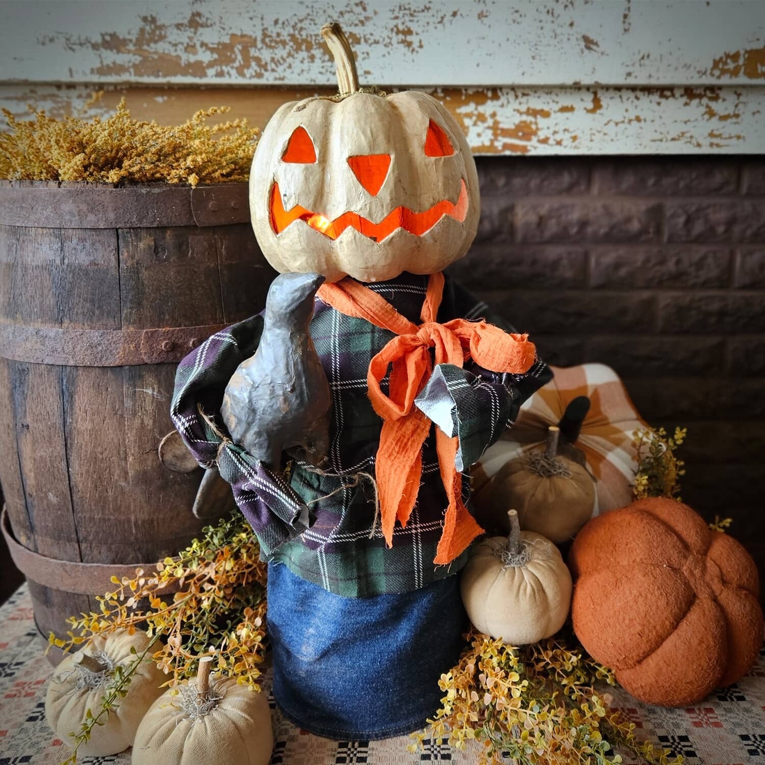 Plaid Jack-O-Lantern Pumpkin Country Farmhouse Style T-Shirt Plaid Jack-O-Lantern Pumpkin Country Farmhouse Style T-Shirt