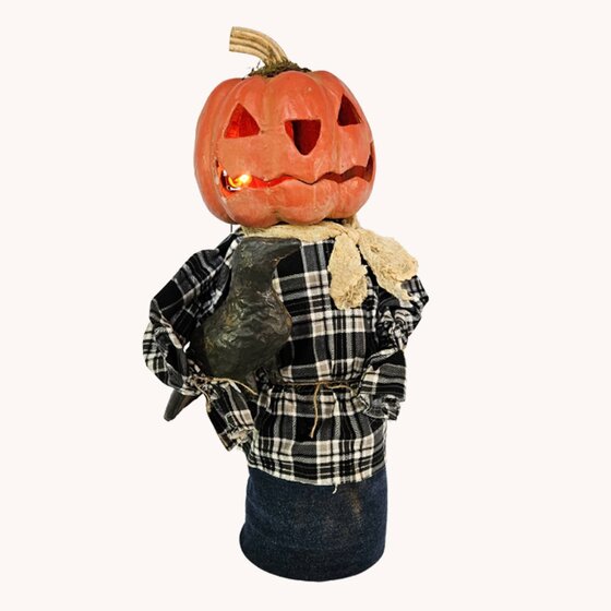 Pumpkin Boy Doll Carved with Light
