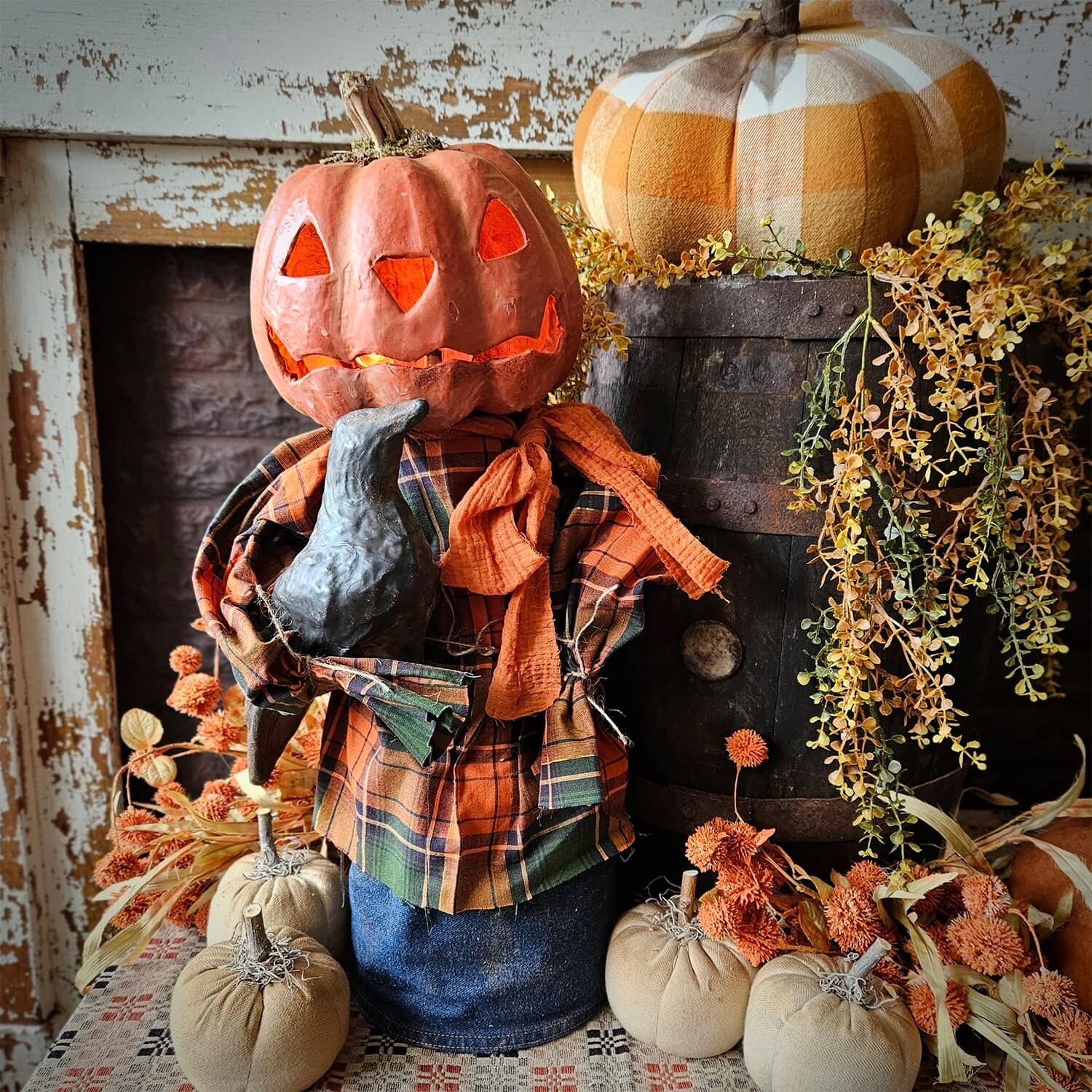 Plaid Jack-O-Lantern Pumpkin Country Farmhouse Style T-Shirt Plaid Jack-O-Lantern Pumpkin Country Farmhouse Style T-Shirt