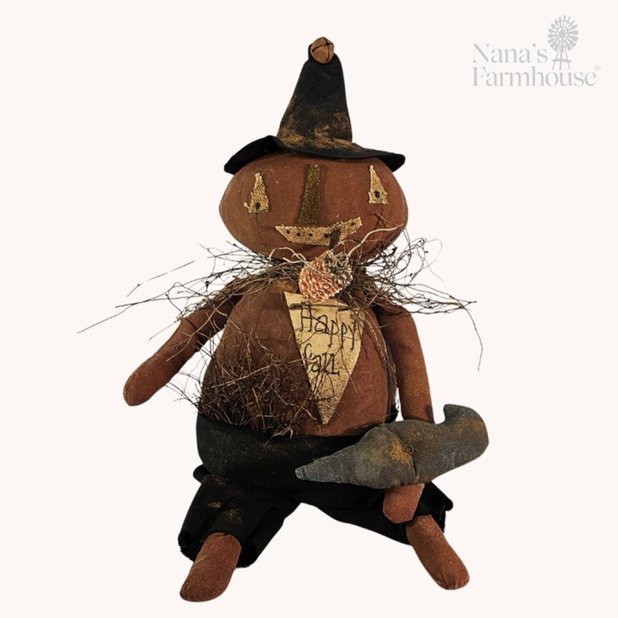 Pop Pop Sitting with Corn Pipe & Crow - 15"