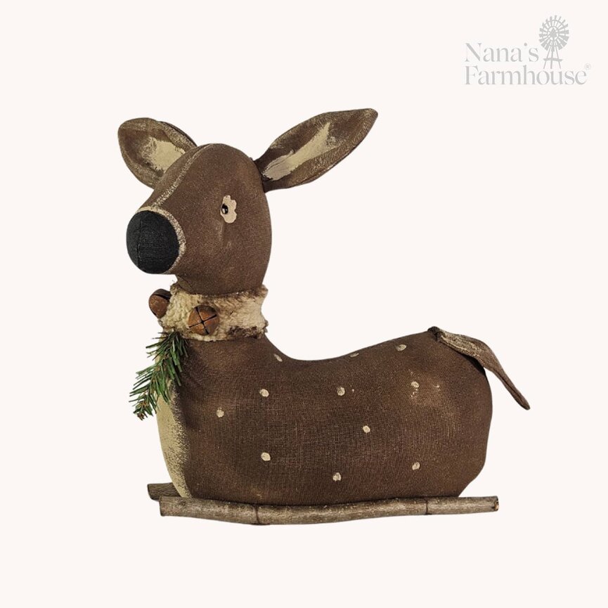 Fawn with White Spots & Collar & Greenery - 12" x 11"