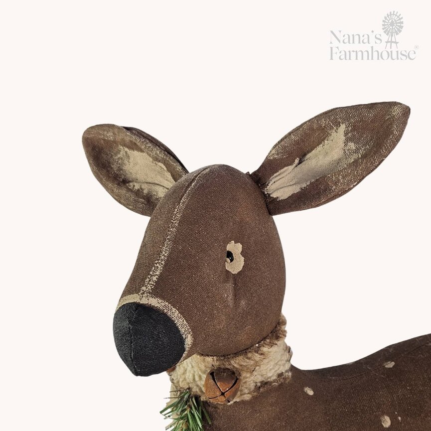 Fawn with White Spots & Collar & Greenery - 12" x 11"