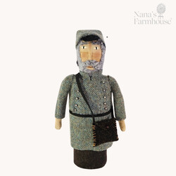 Confederate Soldier Gray Suit with Shoulder Bag - 9.75"