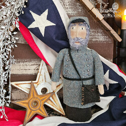 Confederate Soldier Gray Suit with Shoulder Bag - 9.75"