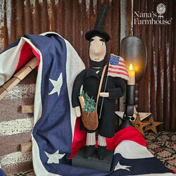 Abe Lincoln American Flag with Shoulder Bag - 17"