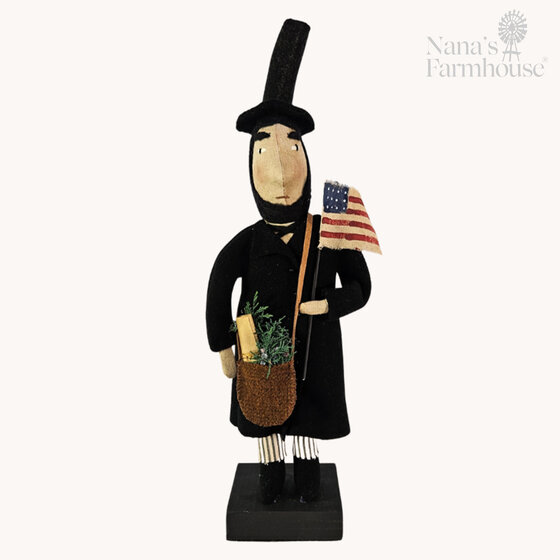 Abe Lincoln Doll with American Flag - 17"
