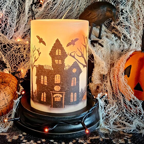 Halloween Sunset Candle Sleeve Antique Vanilla