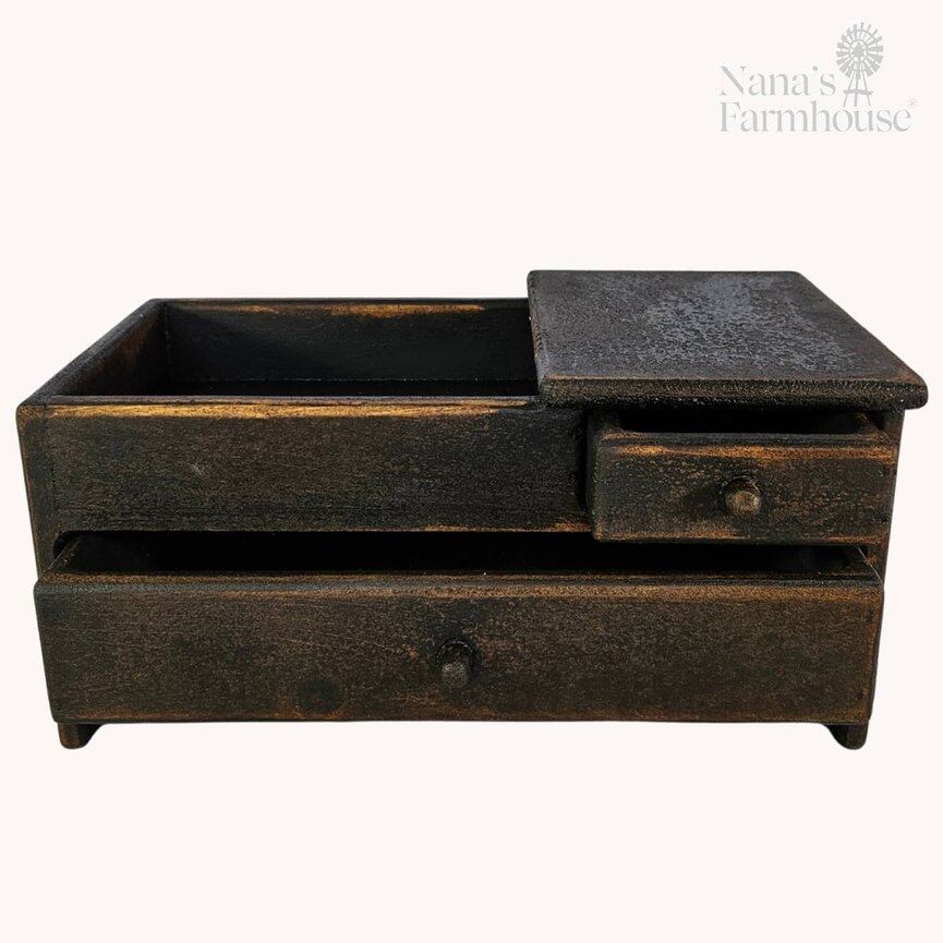 Mini Dry Sink with Two Drawers - 7" x 14"  x 8"