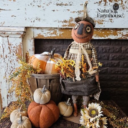 Pumpkin Girl Doll with Stem Hat